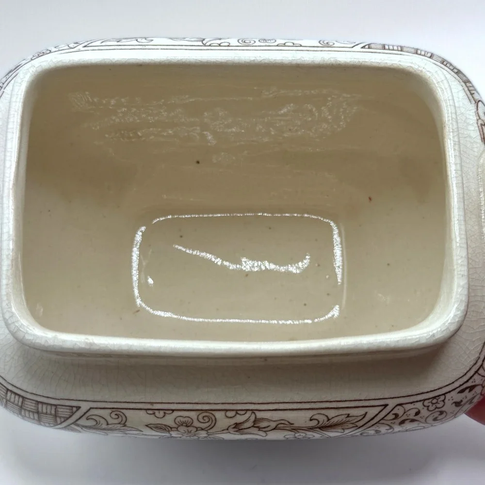 Antique Melbourne C & W Late Mayers Ironstone Tureen Brown Transferware